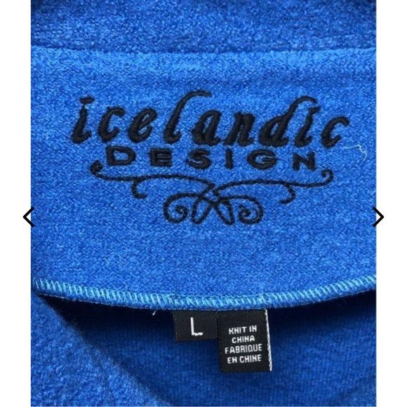 Icelandic Design Royal Blue and Black  Wool Vest - Size L - Picture 2 of 6